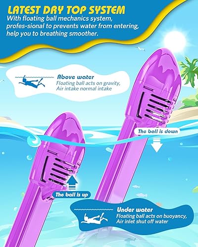 Miniatura 6 de QingSong Máscara de esnórquel para niños de cara completa, juego de esnórquel con soporte para cámara, plegable, vista panorámica de 180 grados,