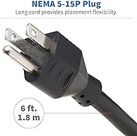 Vista 41 de Tripp Lite TLP66USB - Torre protectora de sobretensiones con puertos USB, 1200 julios, 5 tomas, 3 puertos USB, cable de extensión trenzado