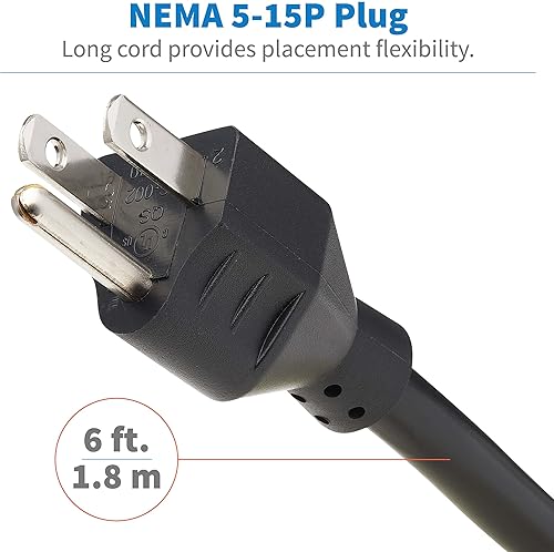 Miniatura 41 de Tripp Lite TLP66USB - Torre protectora de sobretensiones con puertos USB, 1200 julios, 5 tomas, 3 puertos USB, cable de extensión trenzado