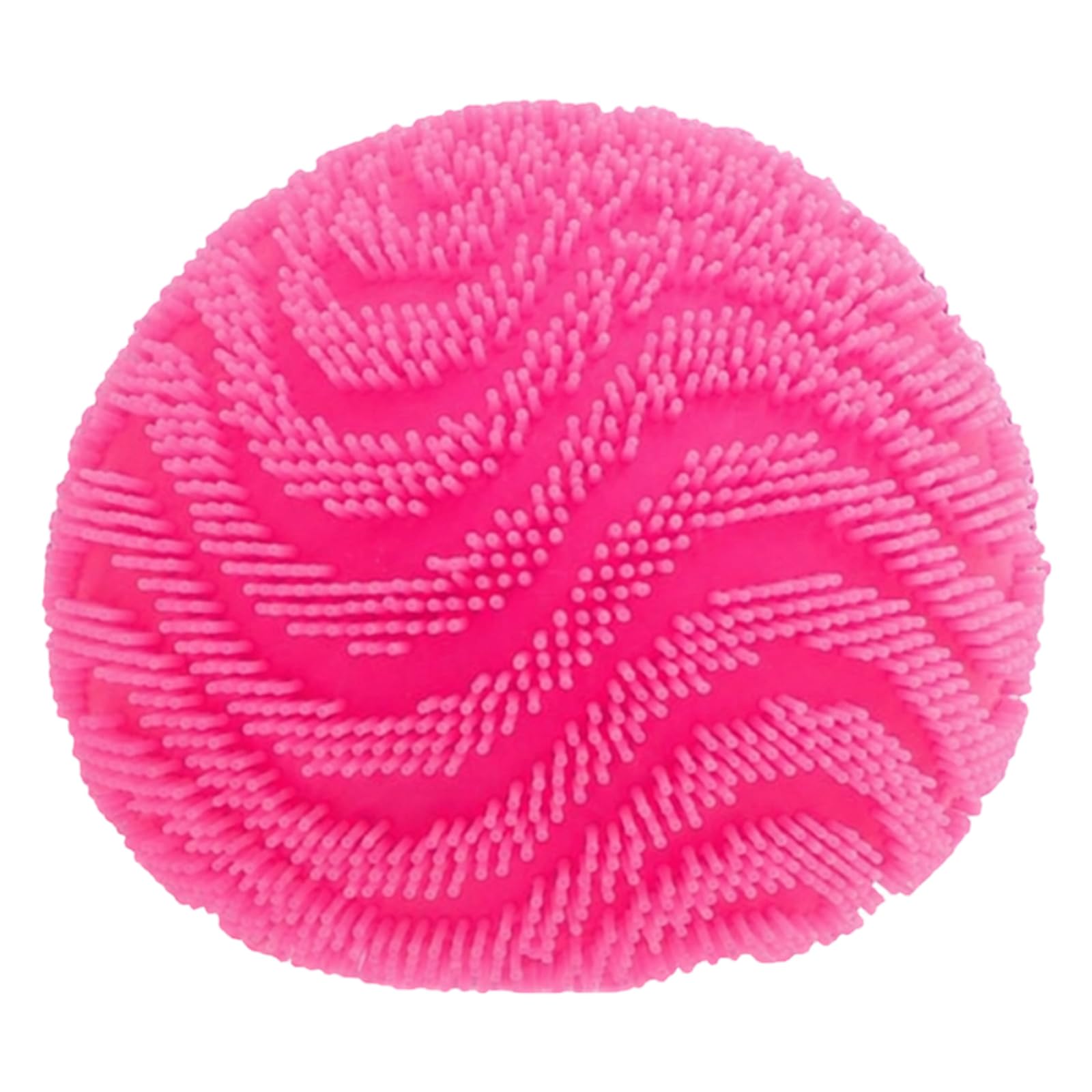 Pink Fuzz Ball, Squishy Fuzz Ball Sensory Desk Ornament for Stress Relax and Focus Enhancement, Portable Fuzzball for Students and Office Workers