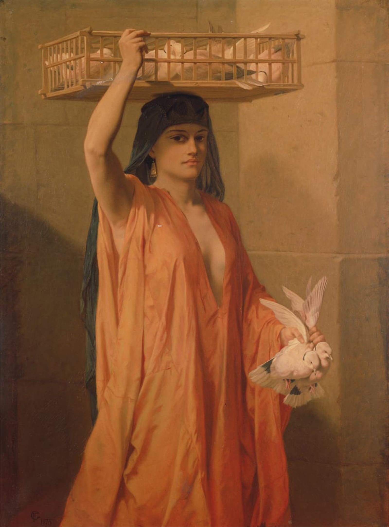 ARTXLXXBN Famous Painting Art Wall Decor Abstract Art Picture a Seller of Doves by Frederick Goodall Animal Pictures for Home Decor 60x90cm