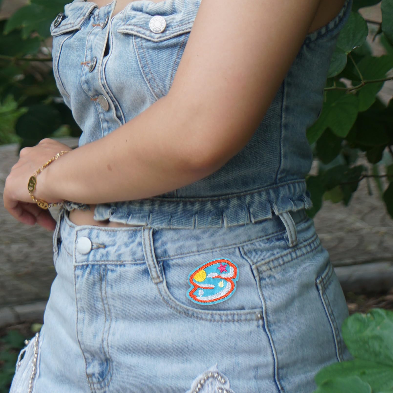 SHINEOFI 5 Set magliette patch zaino Patch per vestiti Abbigliamento patch decorazioni ricamato adesivi ricamati stirare su lettere piccole stirare sulle toppe Panno in feltro