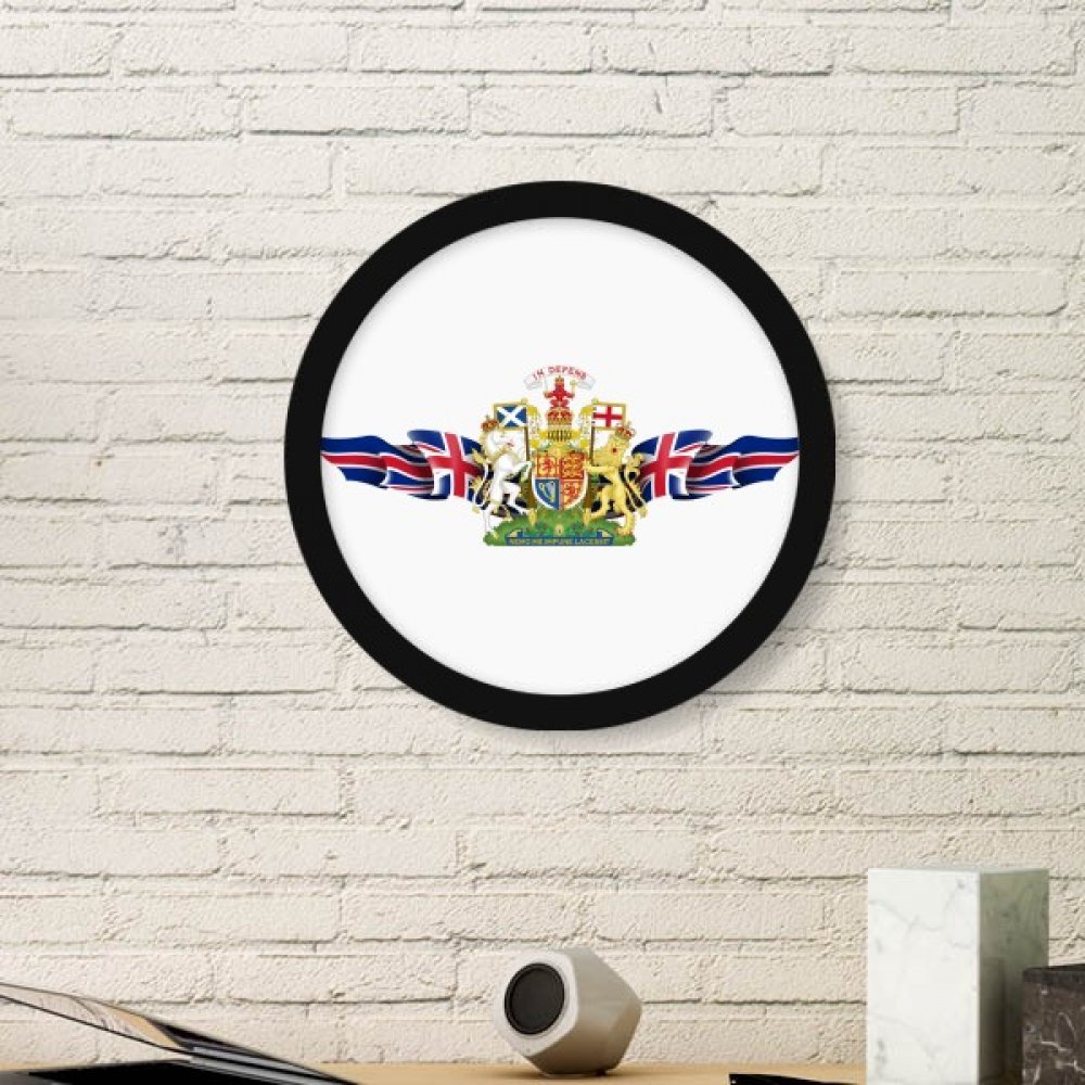 Cadre photo rond avec motif emblème du Royaume-Uni stickers muraux noirs