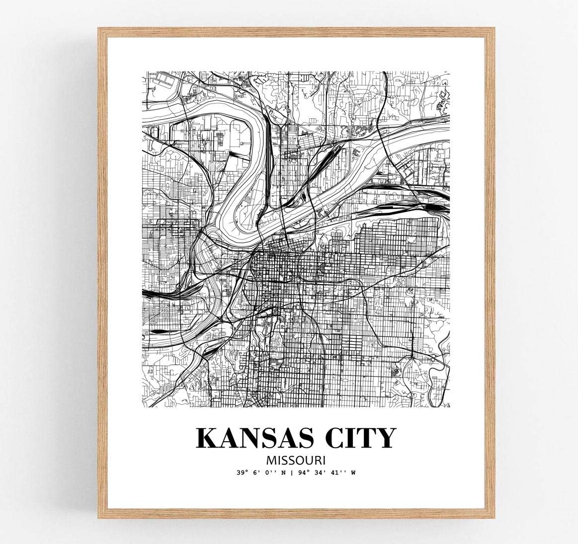 Affiche Kansas City Eleville Wgn361 poster souvenir voyage Missouri deco vintage moderne