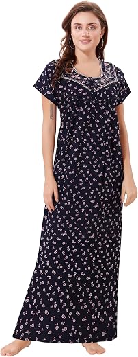 Soulemo Women's Printed Blended Nighty 1757