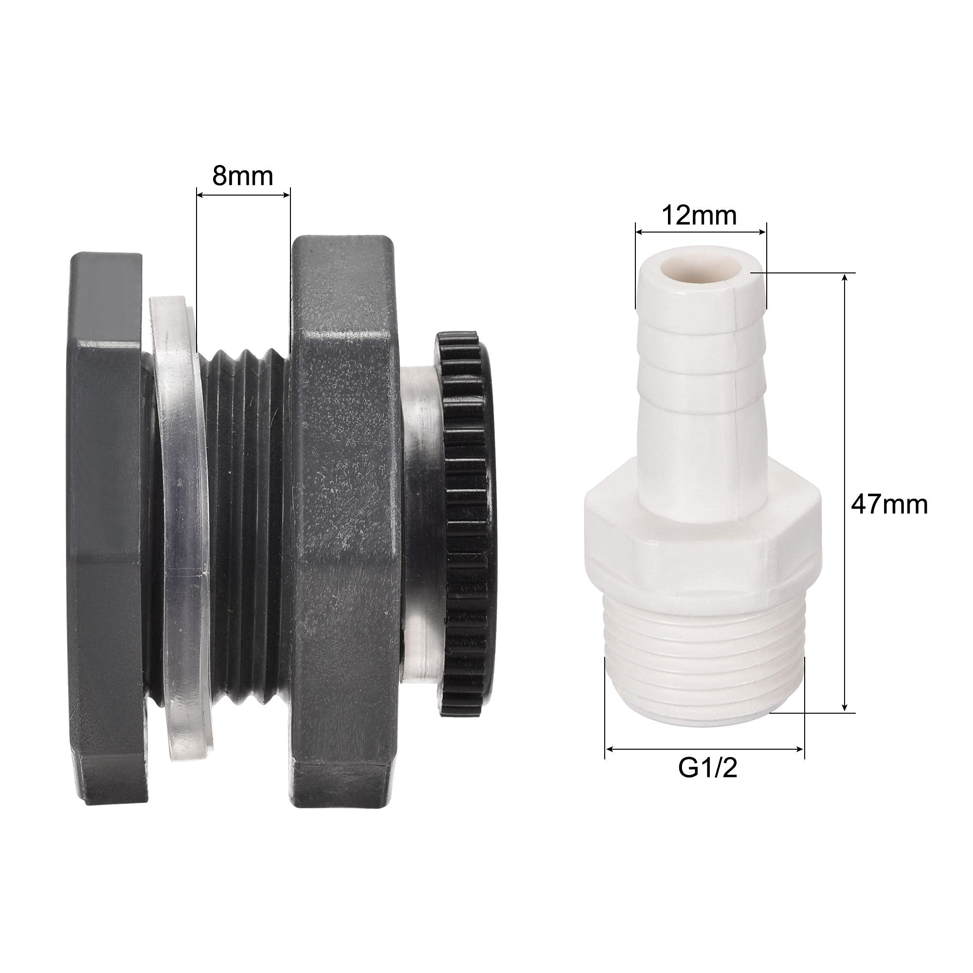 Connettore Per Serbatoio D'acqua In PVC, Rubinetto Per Barile Di Pioggia In Pvc Da 34 Di Pollice Con Raccordo A Paratia E Adattatore Per Tubo Flessibile 87758291