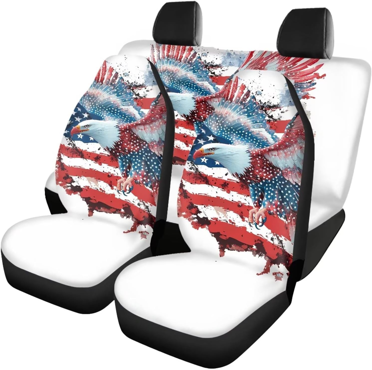 Amzbeauty Tie Dye Rabbit Print Premium Car Seat Covers Set for Sedans SUVs Trucks Front and Rear Seats Soft Easy to Clean Non-Slip Design