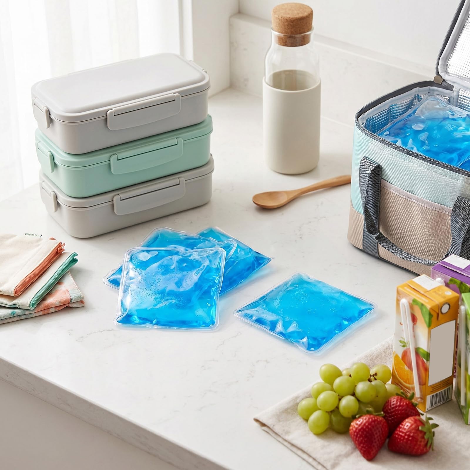 TrelaCo Wiederverwendbare Gel-Eisbeutel, Kältetherapie für Fieber, Weisheit, Zähne, müde Augen, Kopfschmerzen, heiße und kalte Gele, kleine Eisbeutel, Lebensmittelisolierung, Schönheitspflege