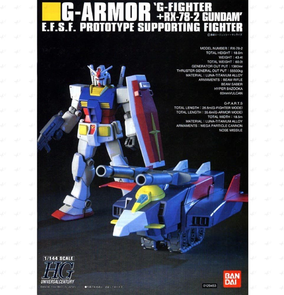 Gundam Unit G-Armour : G-Fighter+RX-78-2 Gundam HGUC 1/144 Scale