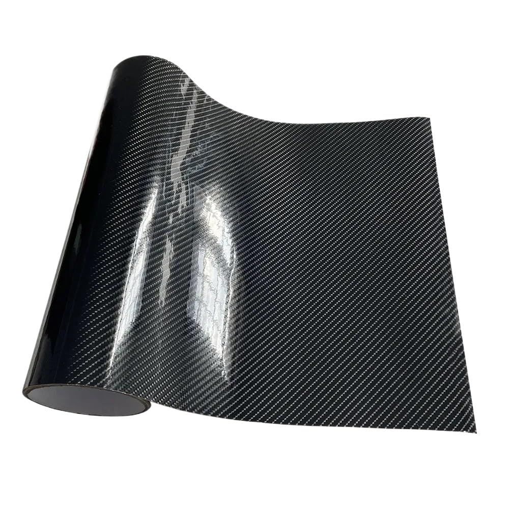 Film d'emballage en vinyle carbone 6D noir brillant pour covering de voiture 50cmx300cm