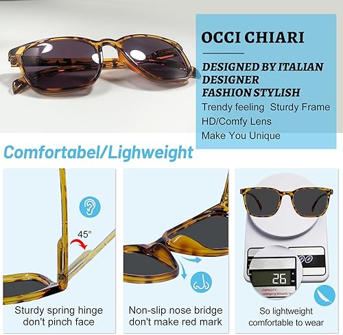 Miniatura 4 de OCCI CHIARI Gafas de sol XL con lectores para hombres, cabeza grande, cómodas, gafas de lectura solar 1.0 1.25 1.5 1.75 2.0 2.25 2.5 2.75 3.0 3.5
