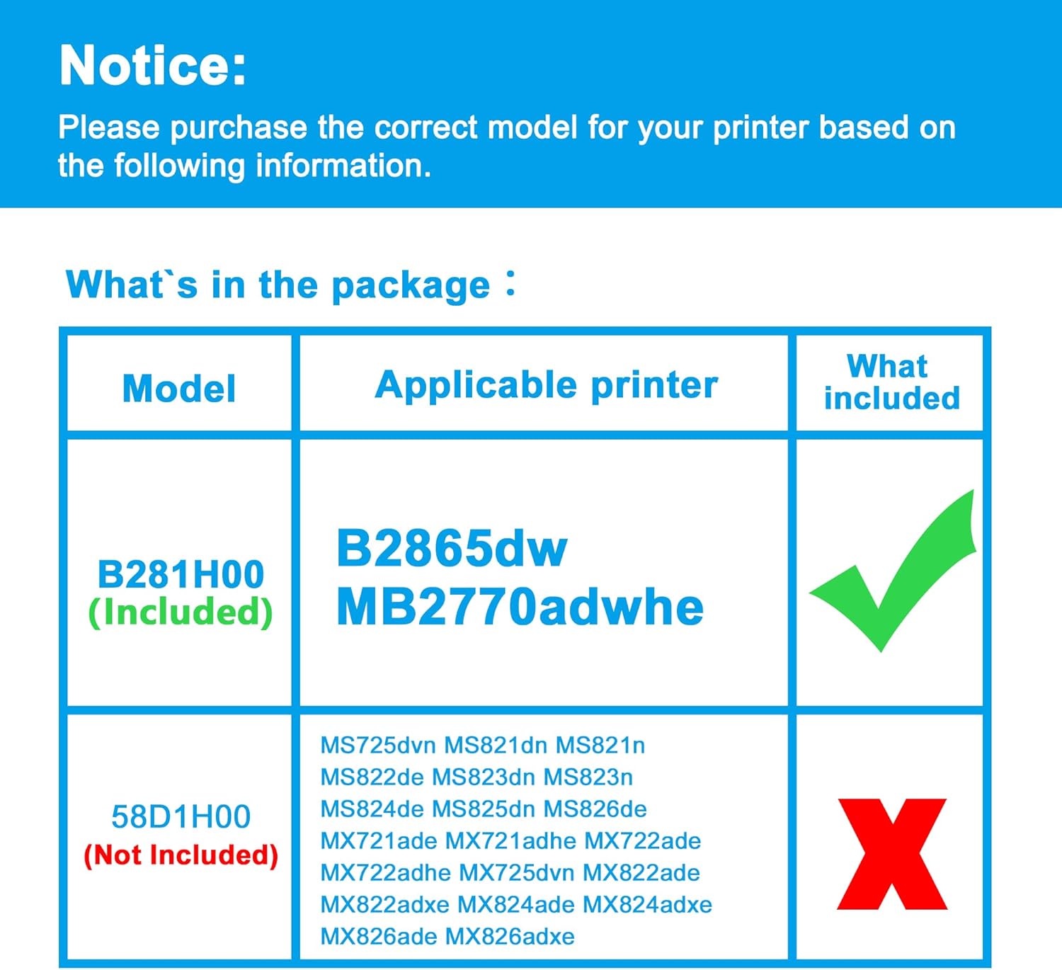 LCL B281H00 Black High Yield Toner Cartridge Replacement for Lexmark B281H00 B281000 Toner Cartridge for Lexmark B2865 B2865dw MB2770 MB2770adwhe Printer (1-Pack)