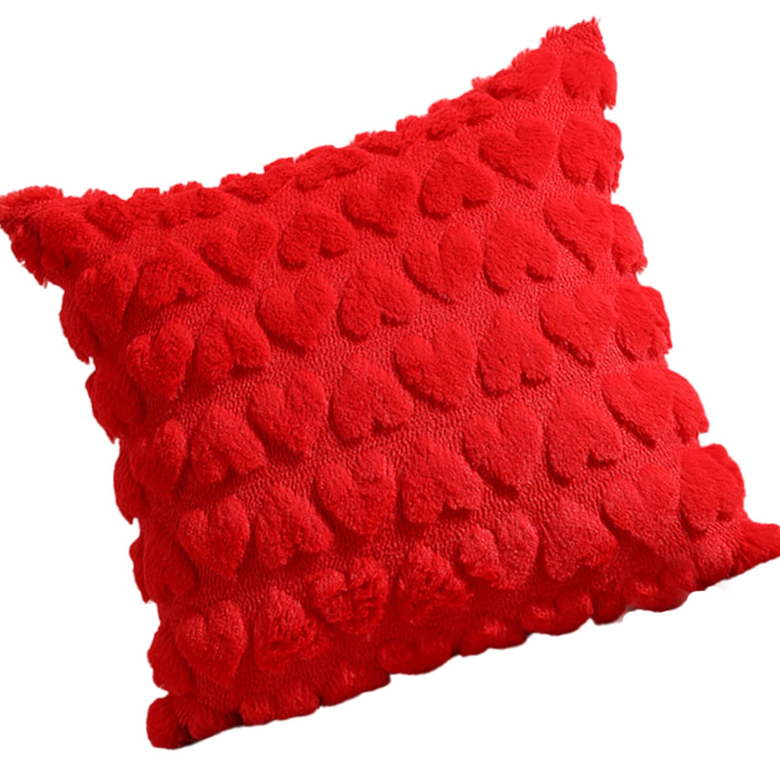 Mekalero Romantics Love Heart Throw Pillow Covers Snow Plushes Embroidered Cushions Covers for Home Decoration Plushes Heart Pillowcase