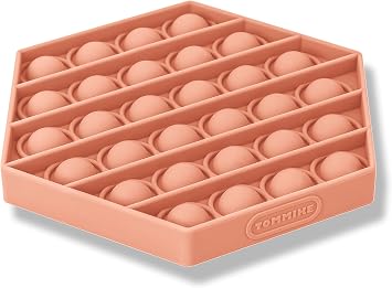 TOMMIKE Hexagon Push Pop Fidget Toy Bubble Sensory for Anxiety & Stress Relief Special Needs Autism Learning Office School Game Crafts Kids Adults Burnt Coral