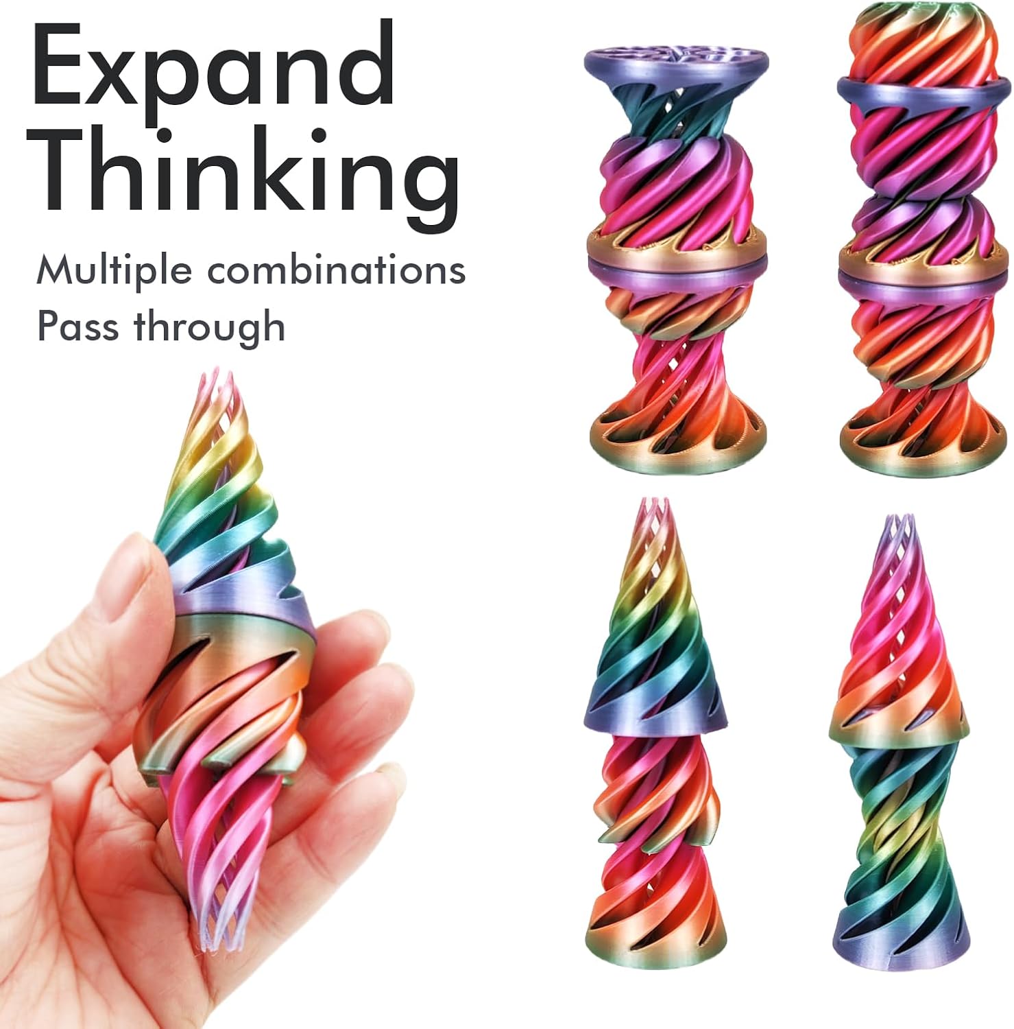 3D Printed Impossible Pyramid Passthrough Sculpture, Cone Fidget Toy, Impossible Cylinder Anxiety Relief Toy, Magic Impossible Passthrough for Desktop Decoration Toy