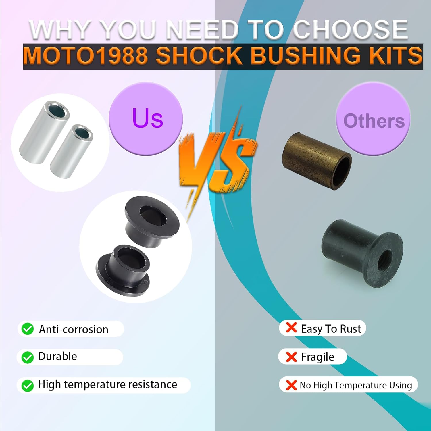 Front Shock Absorber Bushings Sleeve Kit 8Pcs For Polaris Ranger 500 570 700 800 900 1000 Diesel Brutus HD PRO XD