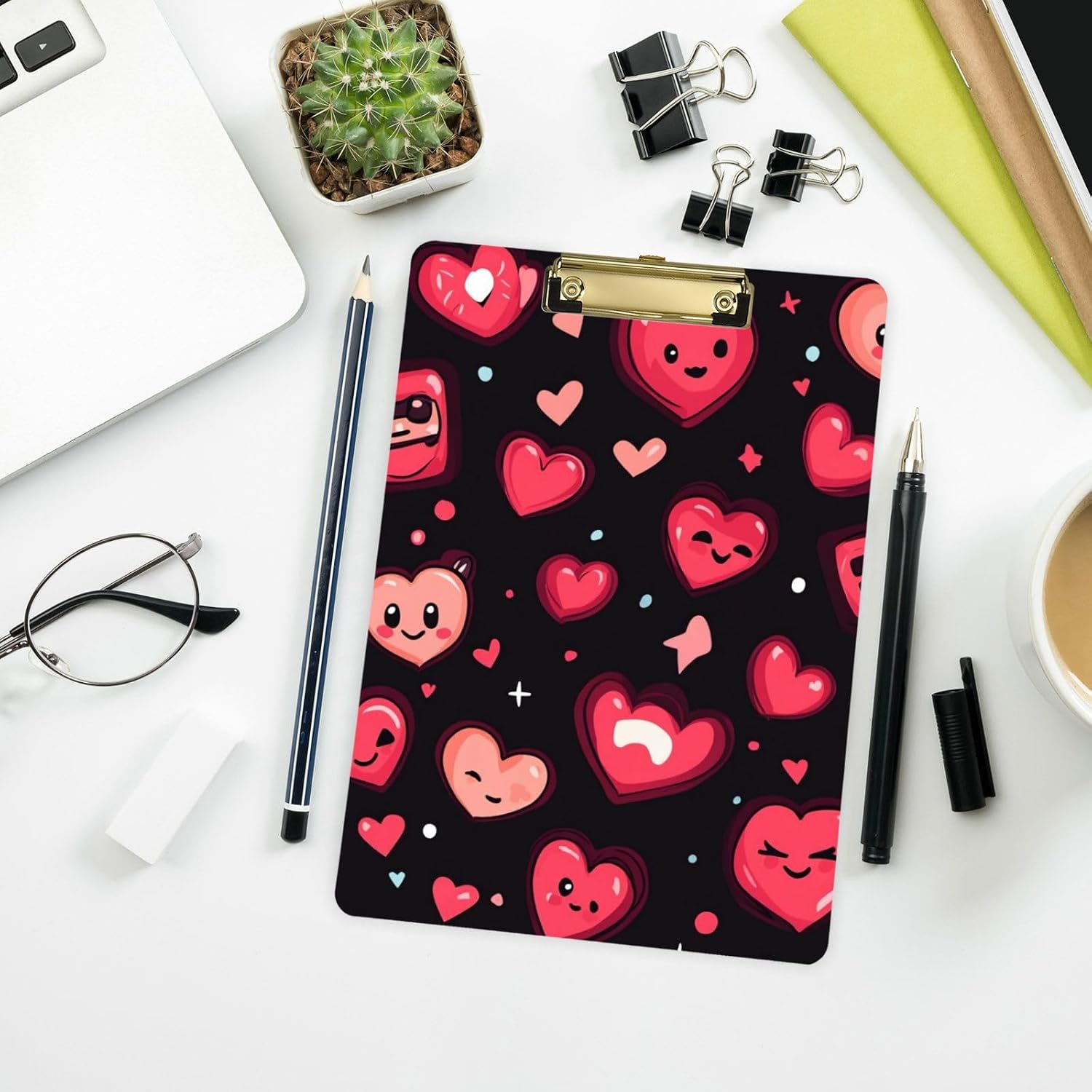 Cute Small Pattern Peach and Black Pediatric Nurse clipboards Acrylic Cute for Classroom Supplies for Teachers high School Size 9 x 12