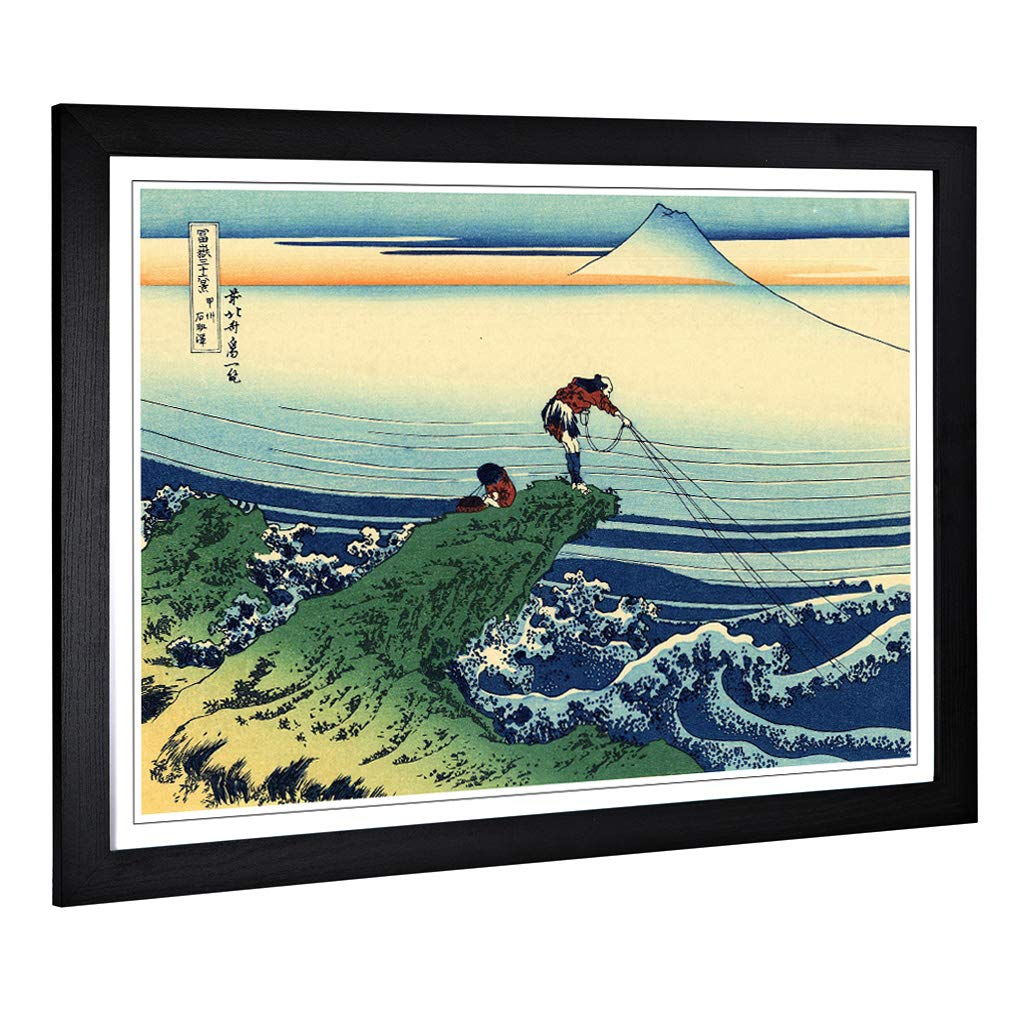 Big Box Art Framed Print of Hokusai Japanese Oriental Kajikazawa Design | Wall Art Picture | Home Decor for Kitchen, Living Room, Bedroom, Hallway, Black, A2 / 24.5x18 Inch / 62x45cm