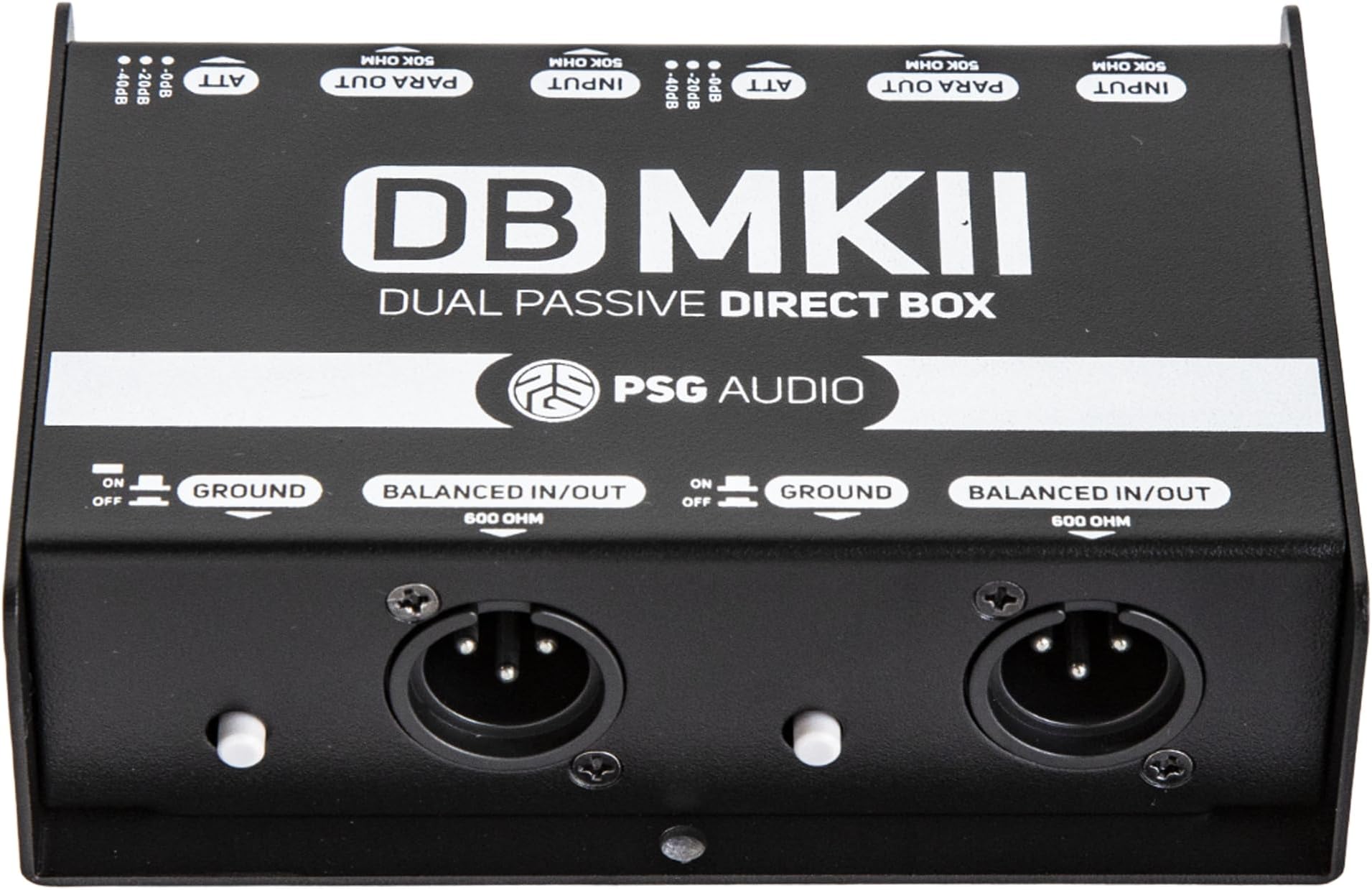 DB-MKII Dual Premium Direct Injection Audio Box Passive DI Unit Hum Eliminator w/Input Attenuator to Connect Guitar & Bass,1/4'' Impedance Transf. Connector Balanced & Unbalanced XLR