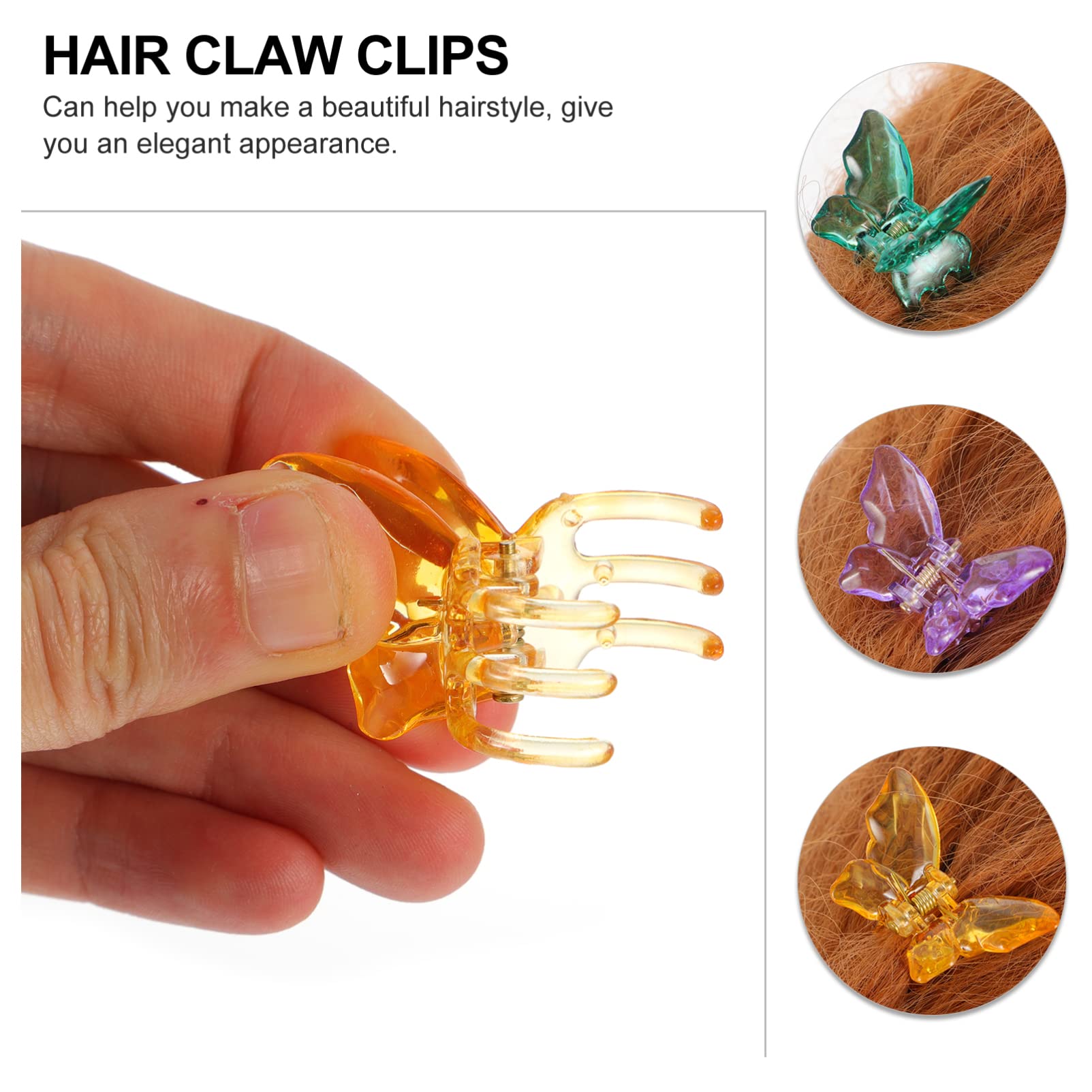 Lurrose 10Pcs Small Butterfly Hair Claw Clip Mini Butterfly Hair Clips Tiny Claw Clips Small Claw Clips Hair Accessories for Girls Women Kids - Image 4