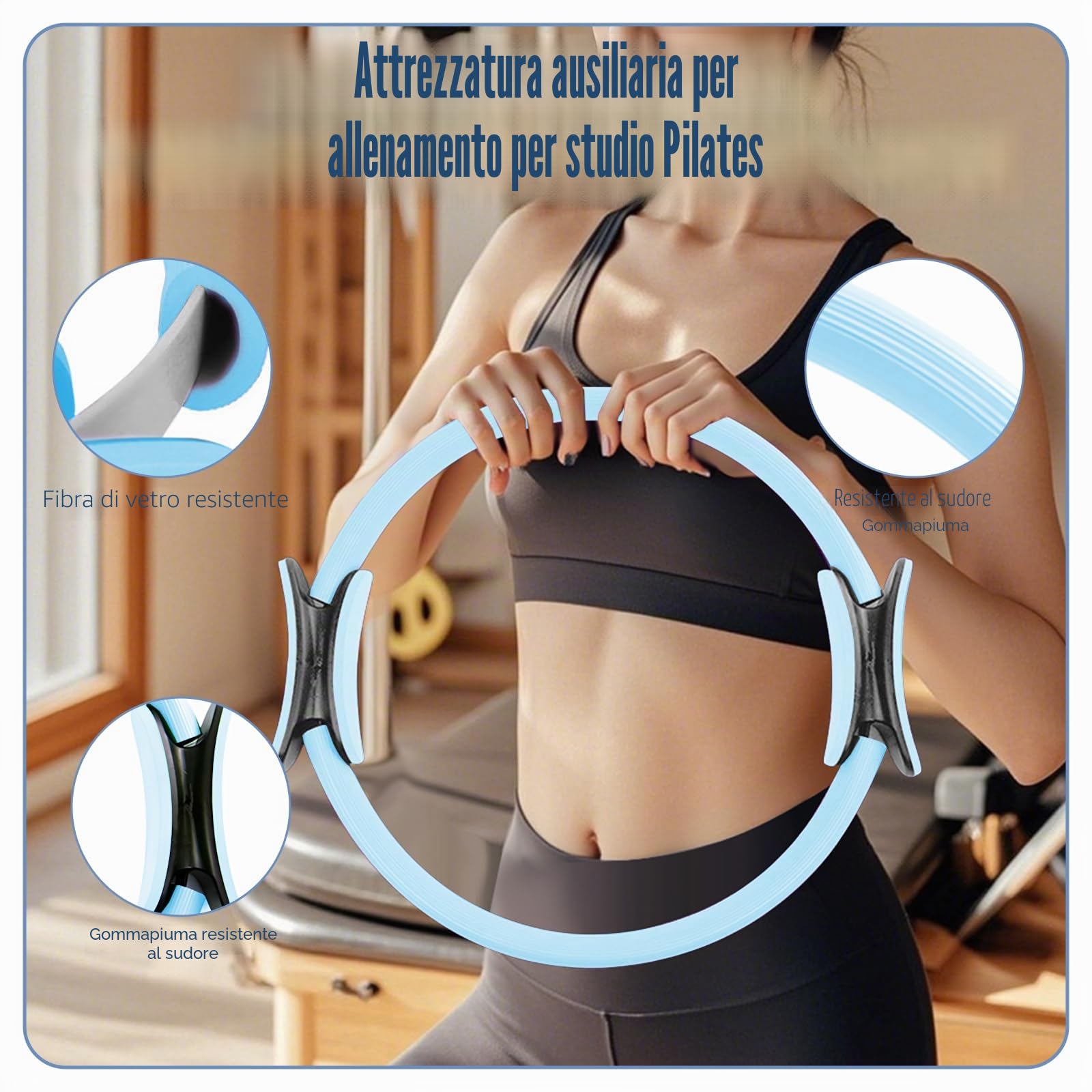 Kit Pilates, Kit Pilates Completo X Casa, Attrezzi Pilates, Include L'anello Di Pilates La Palla Di Yoga La Cinghia Di Sostegno per Lo Yoga L'anello Di Yoga per Gambe