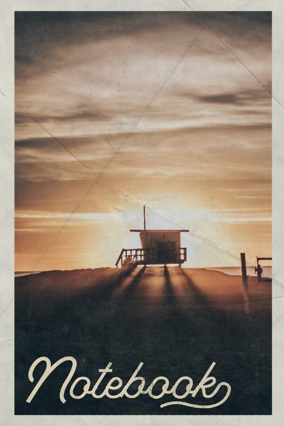 Notebook: Beach Hut Chic Composition Book Journal Diary for Men, Women, Teen & Kids Vintage Retro Design for Applying for Lifeguard Jobs