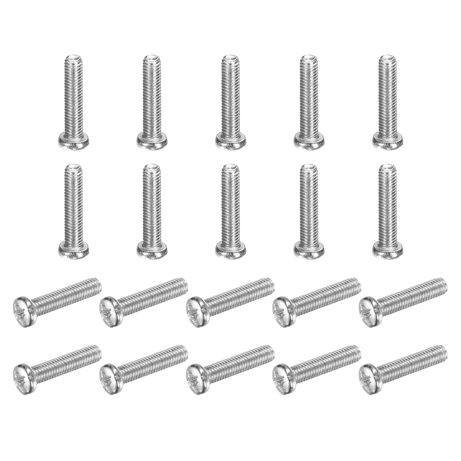 sourcing map 50 Pcs M3x14-0.5mm Phillips Pan Head Machine Screws, Carbon Steel Full Thread