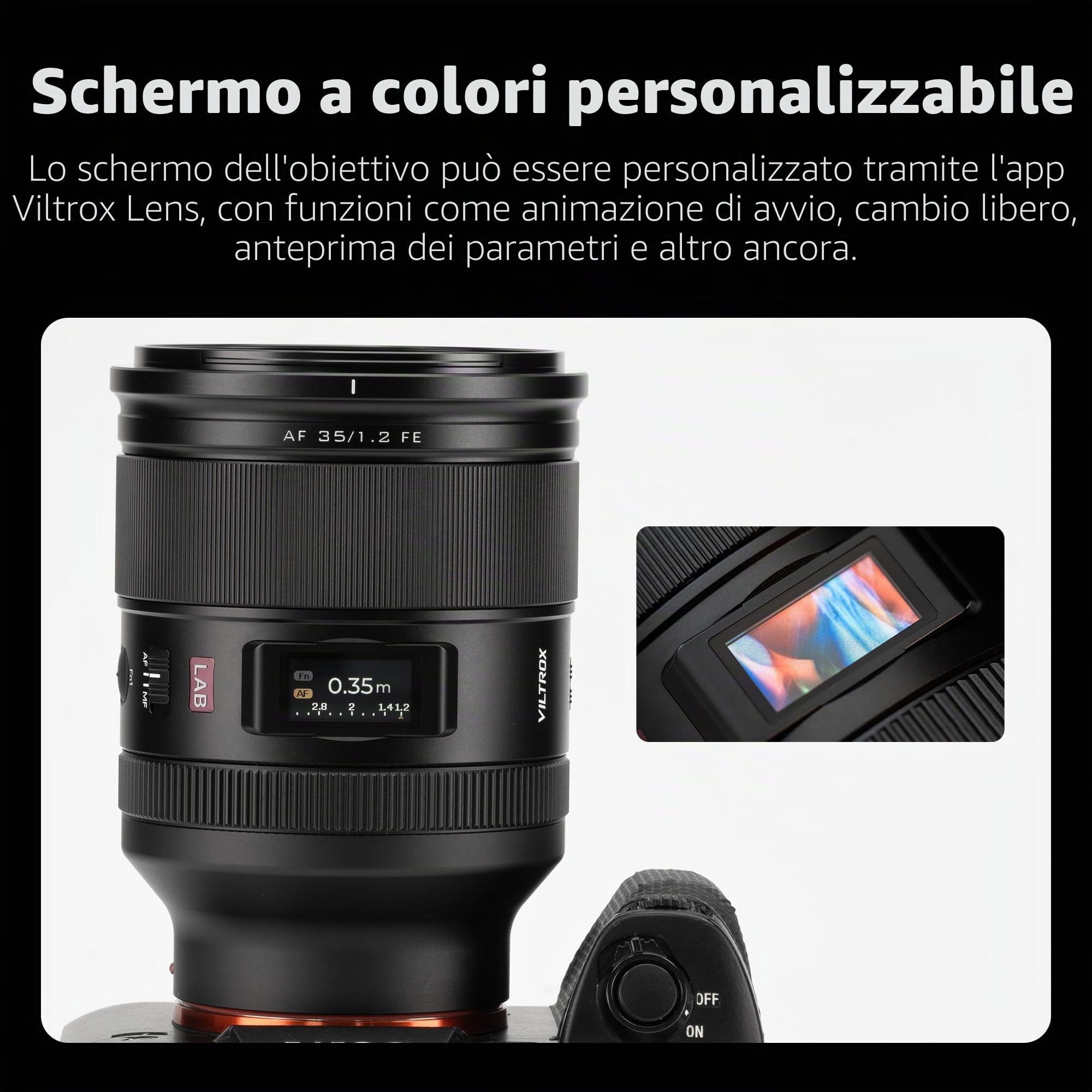 Viltrox AF 35mm F1.2 LAB Obiettivo per Fotocamera Sony FE Full Frame con Auto Focus e Grande Apertura