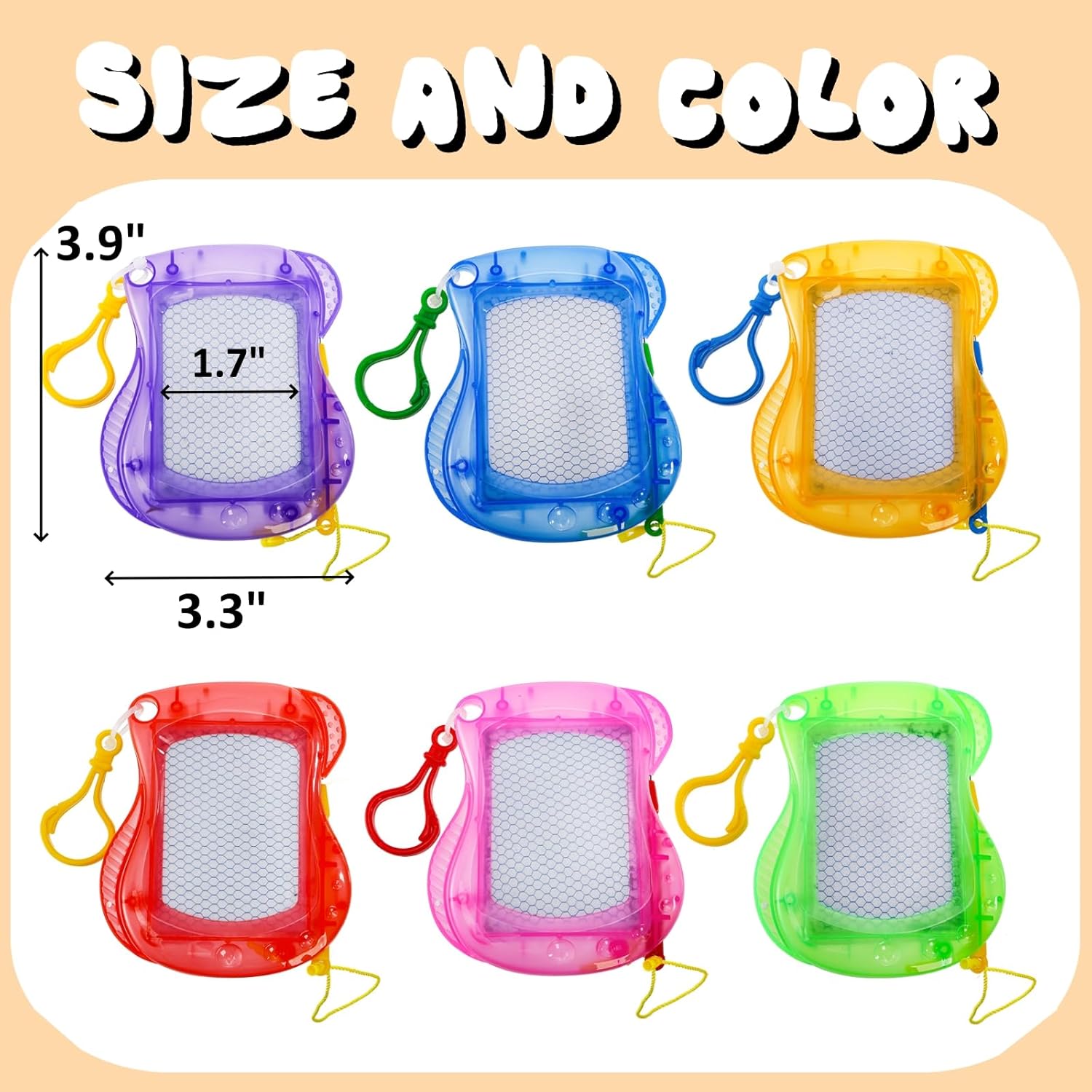 Peohud 24 Pack Mini Magnetic Drawing Board, Bulk Erasable Doodle Sketch Writing Pad, Small Backpack Keychain Clip Board for Office Birthday Party Favors - Image 2