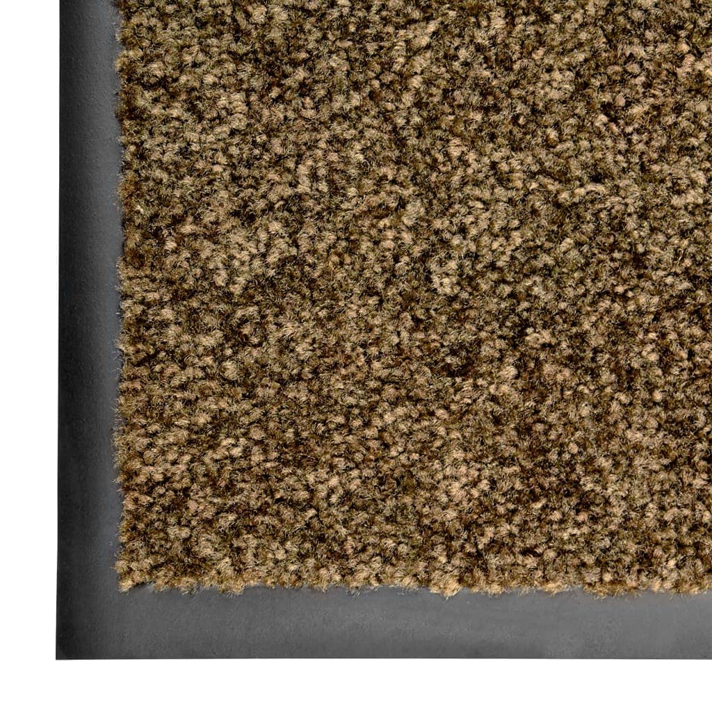 Felpudo lavable marrón 120 x 180 cm, antideslizante, absorbente, resistente a la intemperie, para interior y exterior, puerta de casa, balcón, terraza, pasillo, jardín