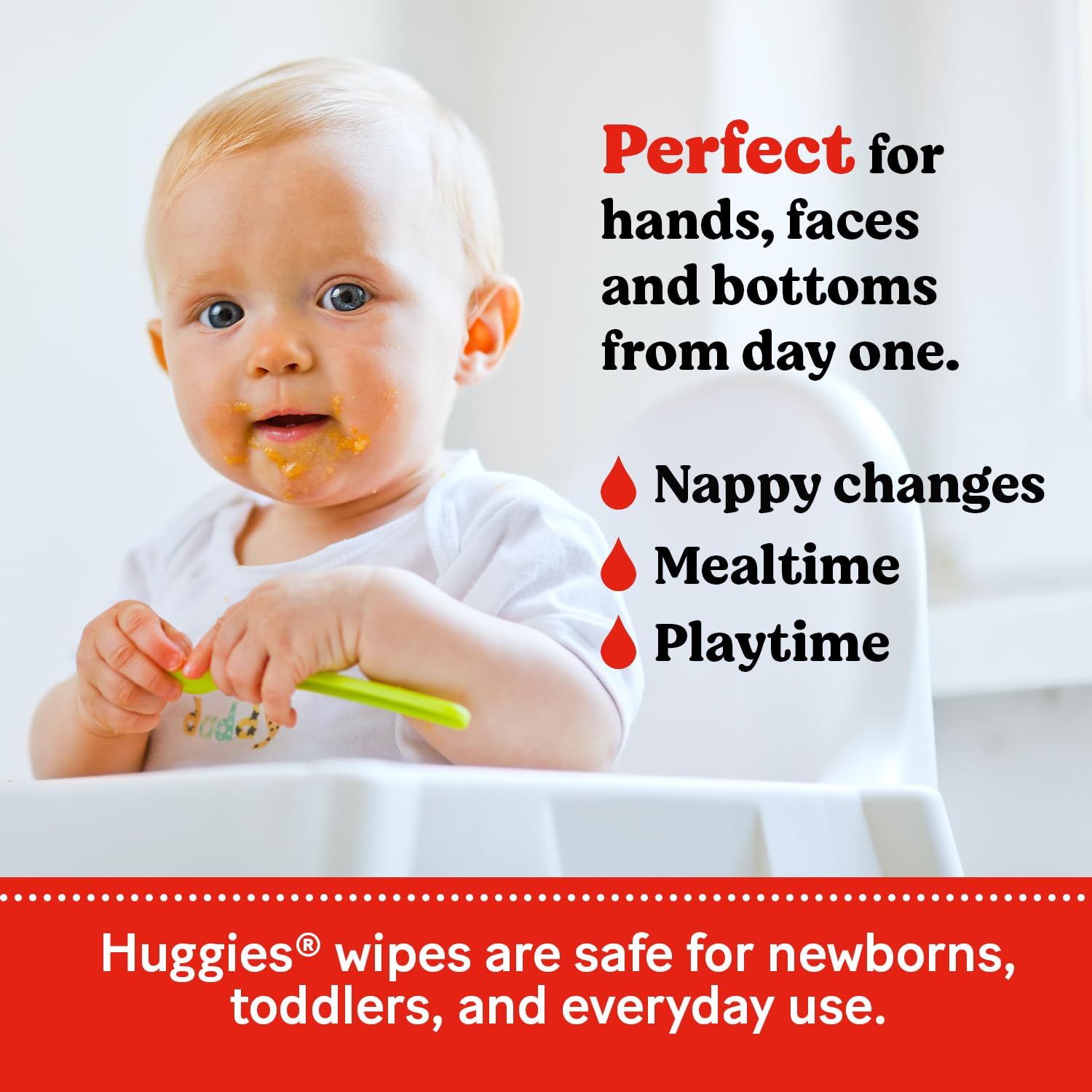 Huggies Extra Care Sensitive Baby Wipes - 12 Pack (576 Wipes) – Plastic Free Wet Wipes, 99% Water, Fragrance Free, Hypoallergenic, Extra Soft Texture with Soft Pillows — view 6