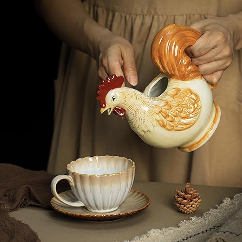 Miniatura 6 de CHOOLD Crema de cerámica retro de gallo con mango, jarra de crema de leche de café