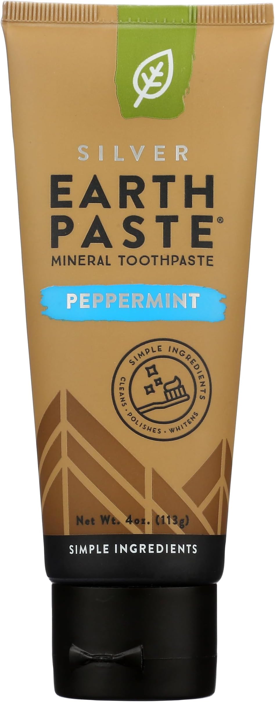 Earthpaste with Silver, Natural Non-Fluoride Toothpaste, Peppermint, 4 Ounce (Pack of 1)