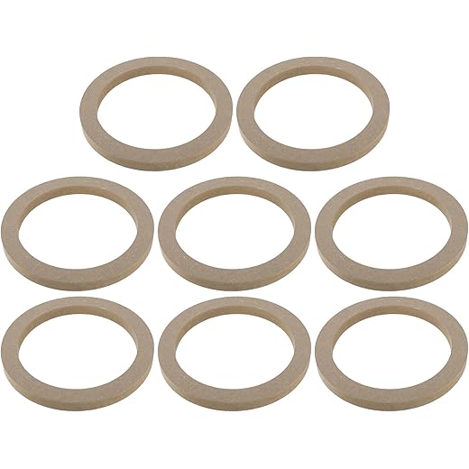 uxcell 8 Pcs Universal 6.5 Inch Speaker Subwoofer Mounting Spacer Rings Solid Wood Beige