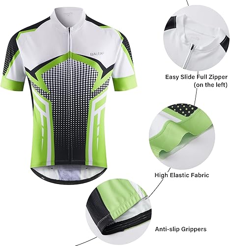 Miniatura 4 de BALEAF Mens Cycling Jersey Short Sleeve Bike Shirts 4 Pockets Road Biking Tops Full Zip Clothing MTB Breathable UPF 50
