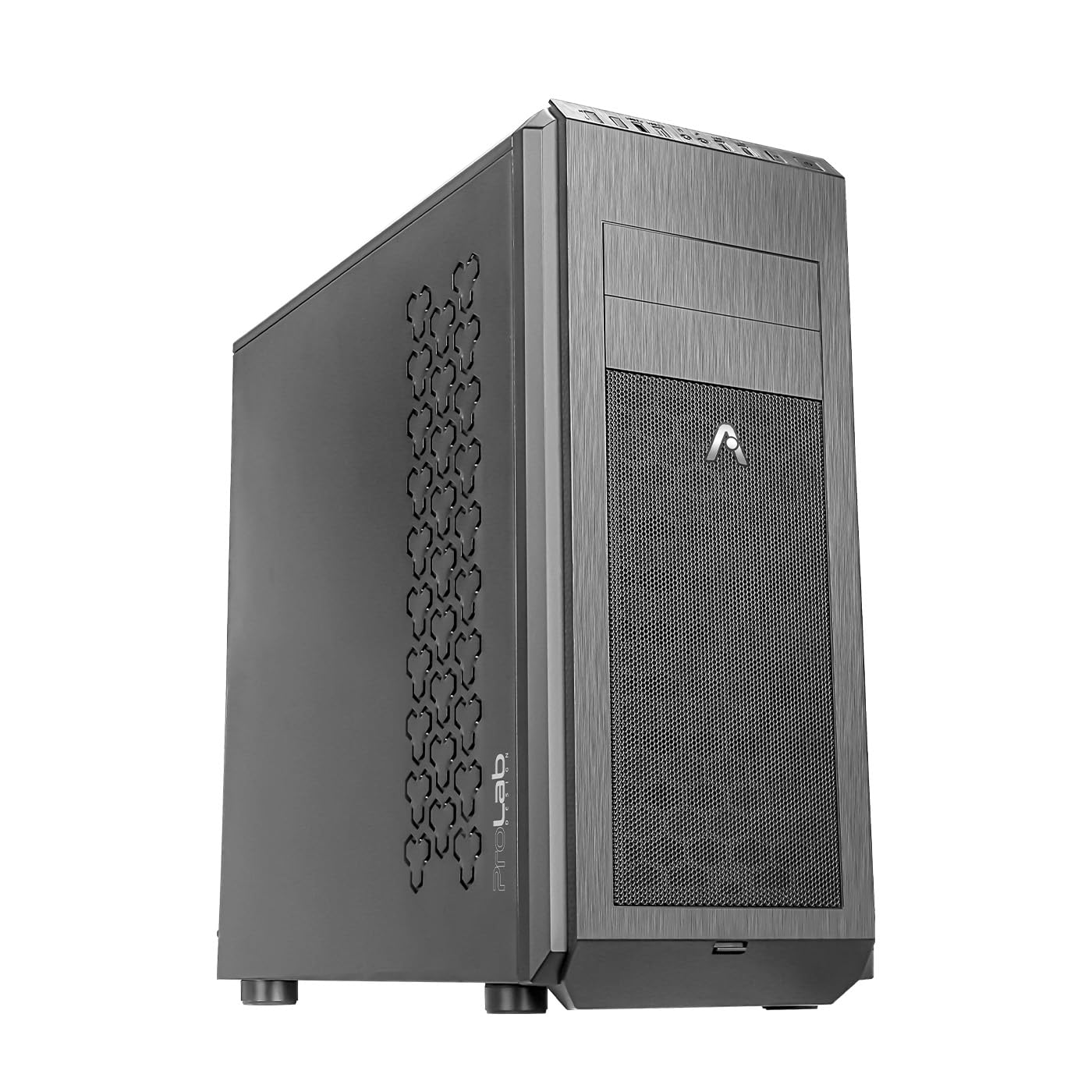 Prolab Design AI748 Workstation Computer Case|Mid Tower Cabinet|12 Hard Drives Supported|E-ATX,ATX,Micro-ATX, Mini-ITX|High Airflow|Up to 6x120mm Fans|360mm Radiator on Top|Type-C (Black)