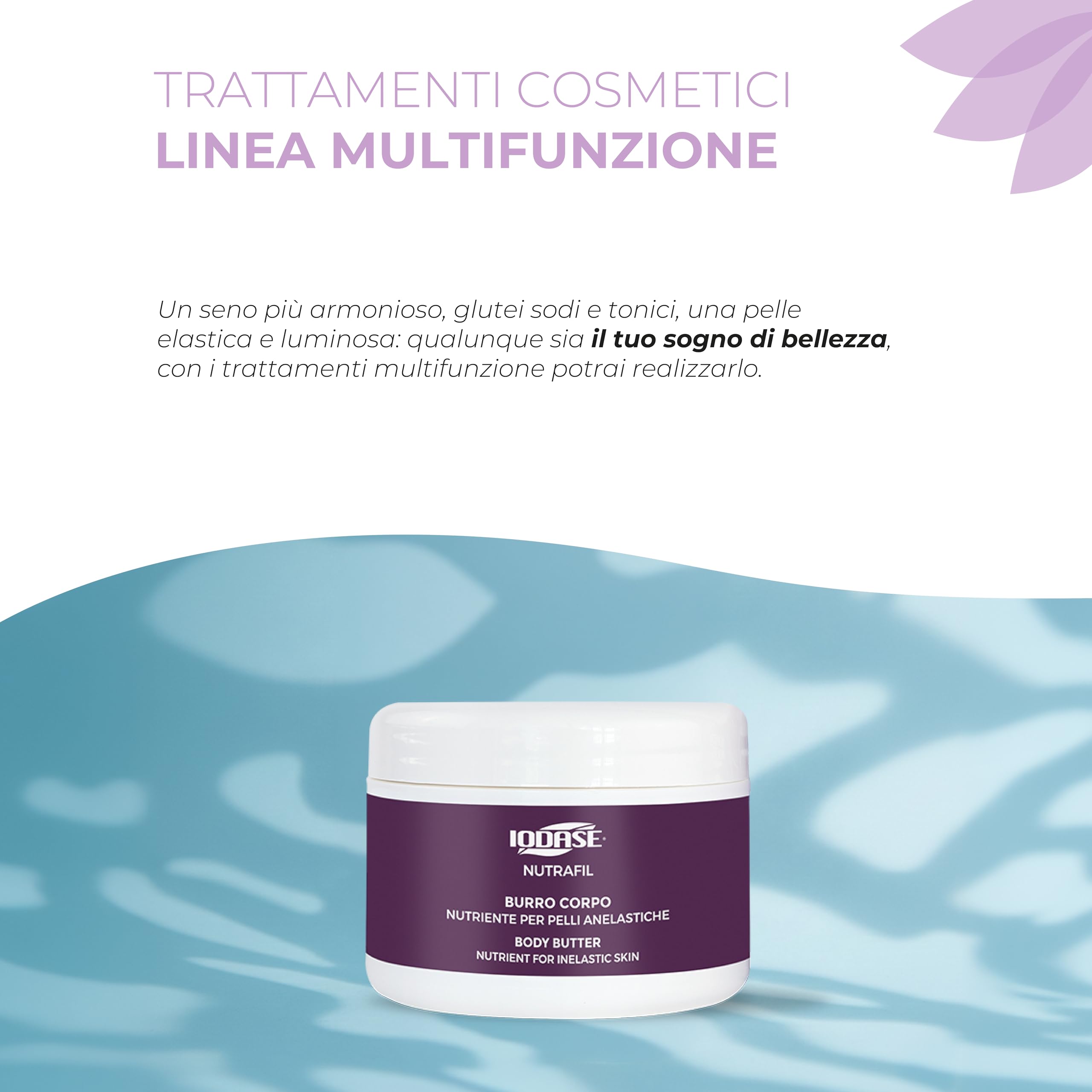 Iodase Burro Corpo Nutriente 250ml, Idratazione Intensa e Duratura, Pelle Morbida e Setosa, con Burro di Karitè, Oli Vegetali e Fitocomplesso, Ideale per Pelli Secche, Anelastiche e Sensibili