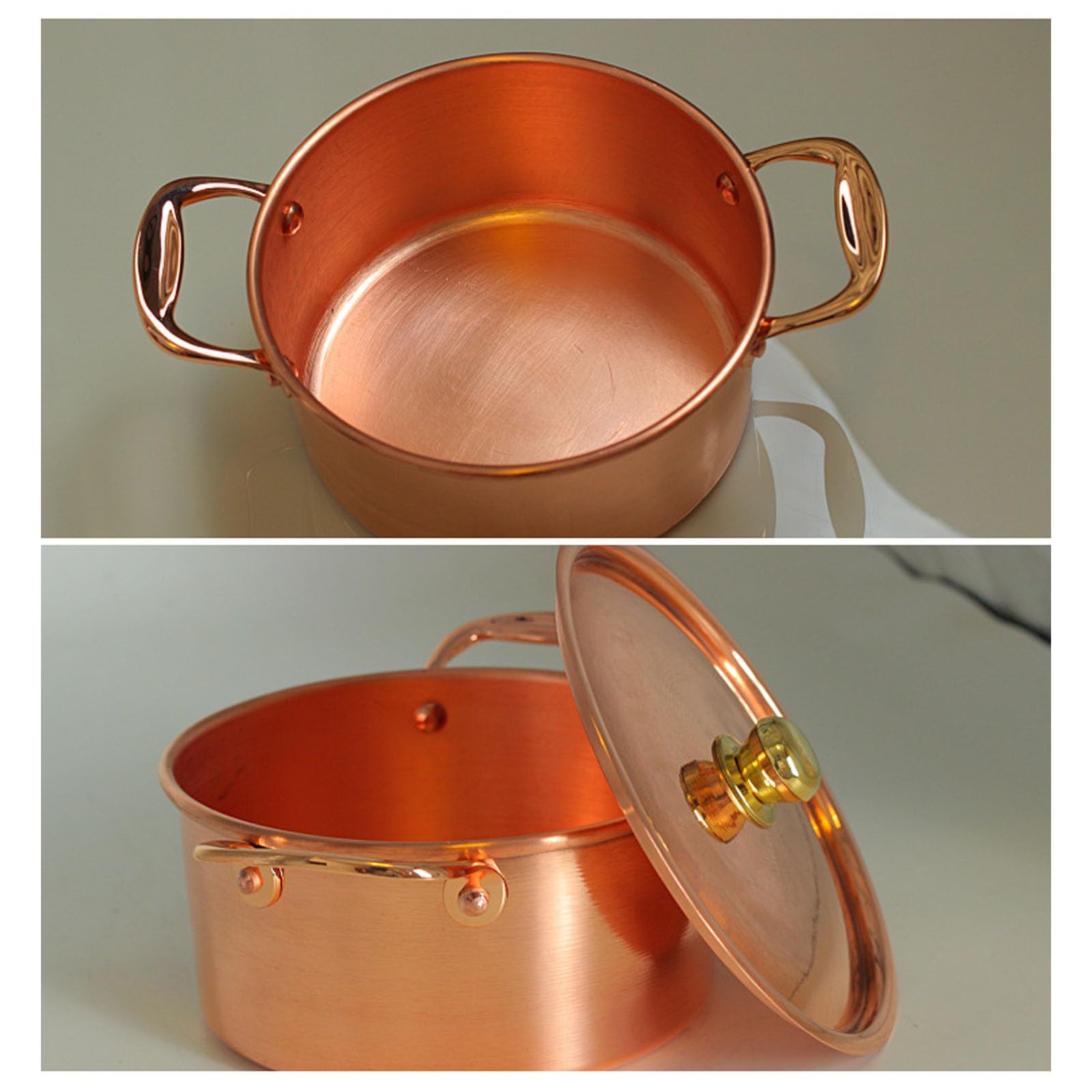 Kupfertopf Suppe Pasta Pot Schmortopf Mit Deckel Doppelohr Suppentopf