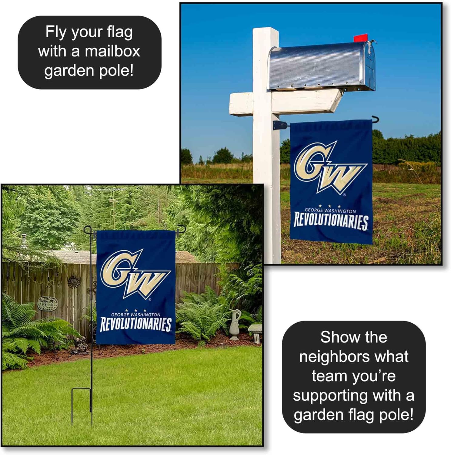 College Flags & Banners Co. George Washington Revolutionaries Garden Banner Flag