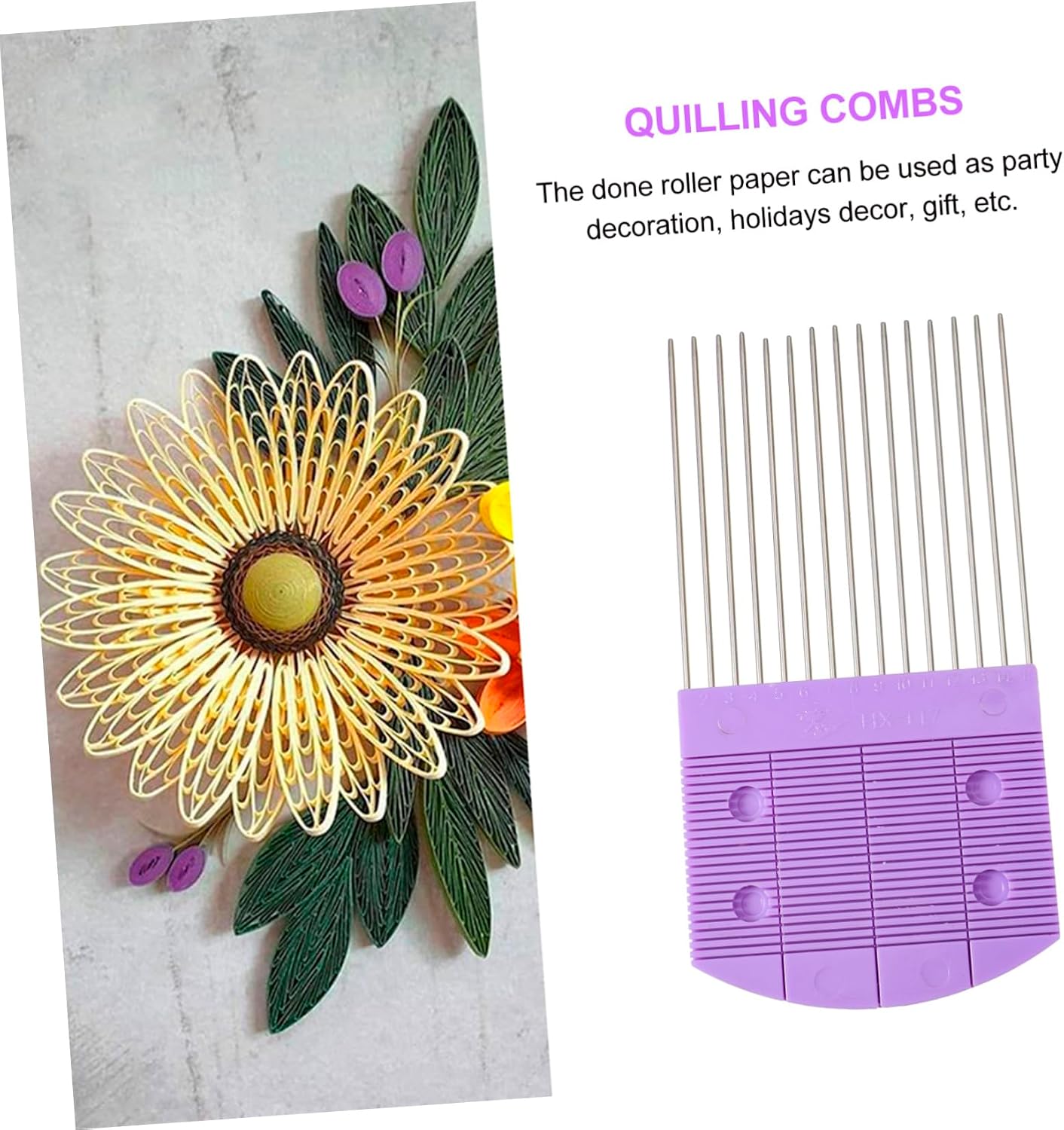 PHENOFICE 2pcs Paper Quilling Combs Durable Craft Tools for DIY Flowers and Leaves Easy to Use for Paper Quilling Projects Craft Enthusiasts