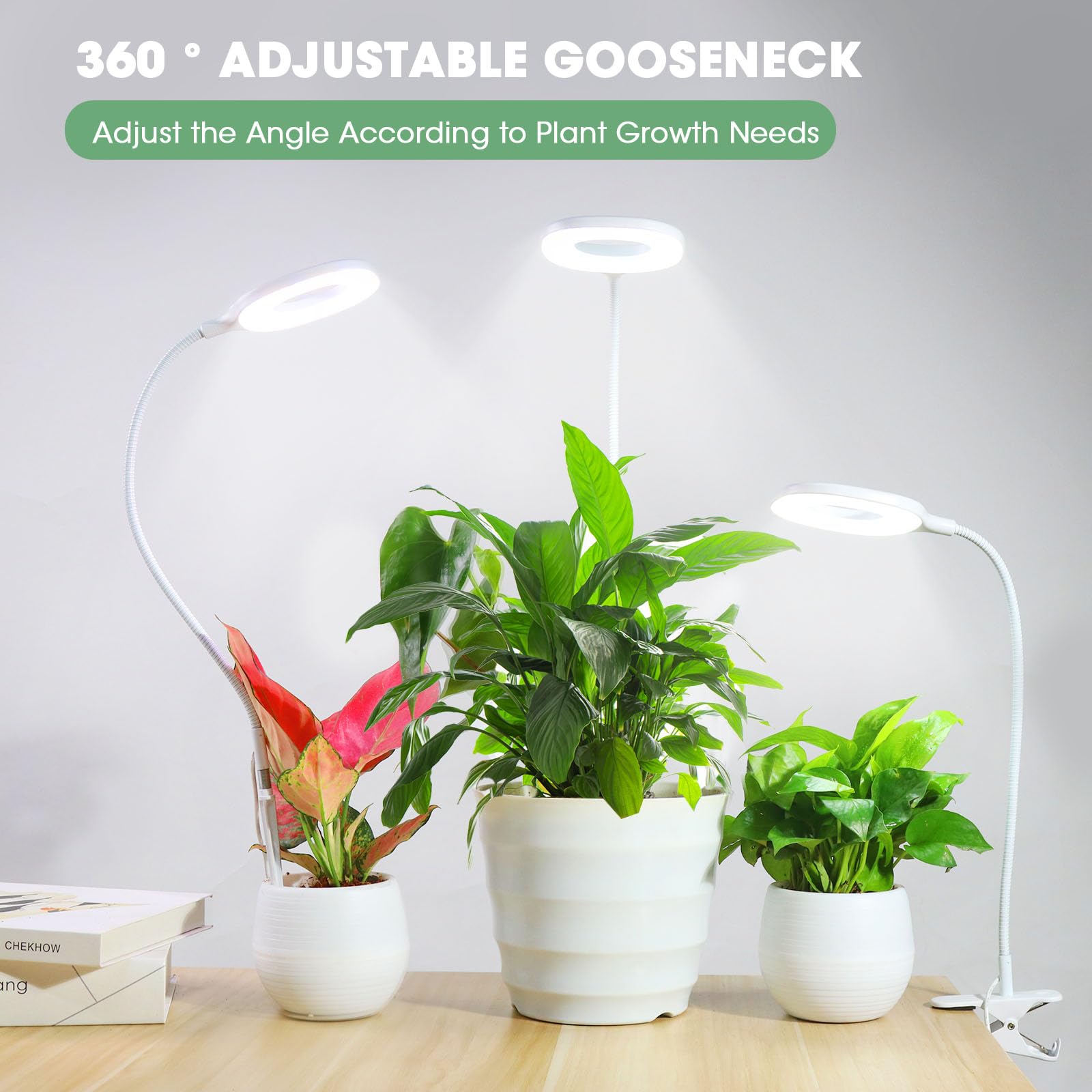 Lampe Horticole LED Spectre Complet 10W 56 LED Grow Light pour Plantes Intérieur