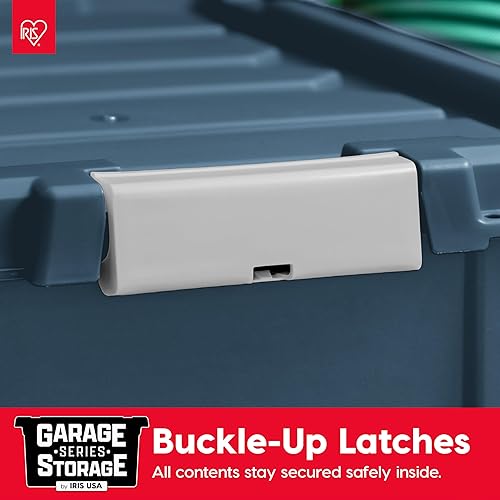 Miniatura 5 de IRIS USA Bolsas de almacenamiento con tapa con cerradura de 11.75 galones, contenedores apilables de alta resistencia, contenedores organizadores de