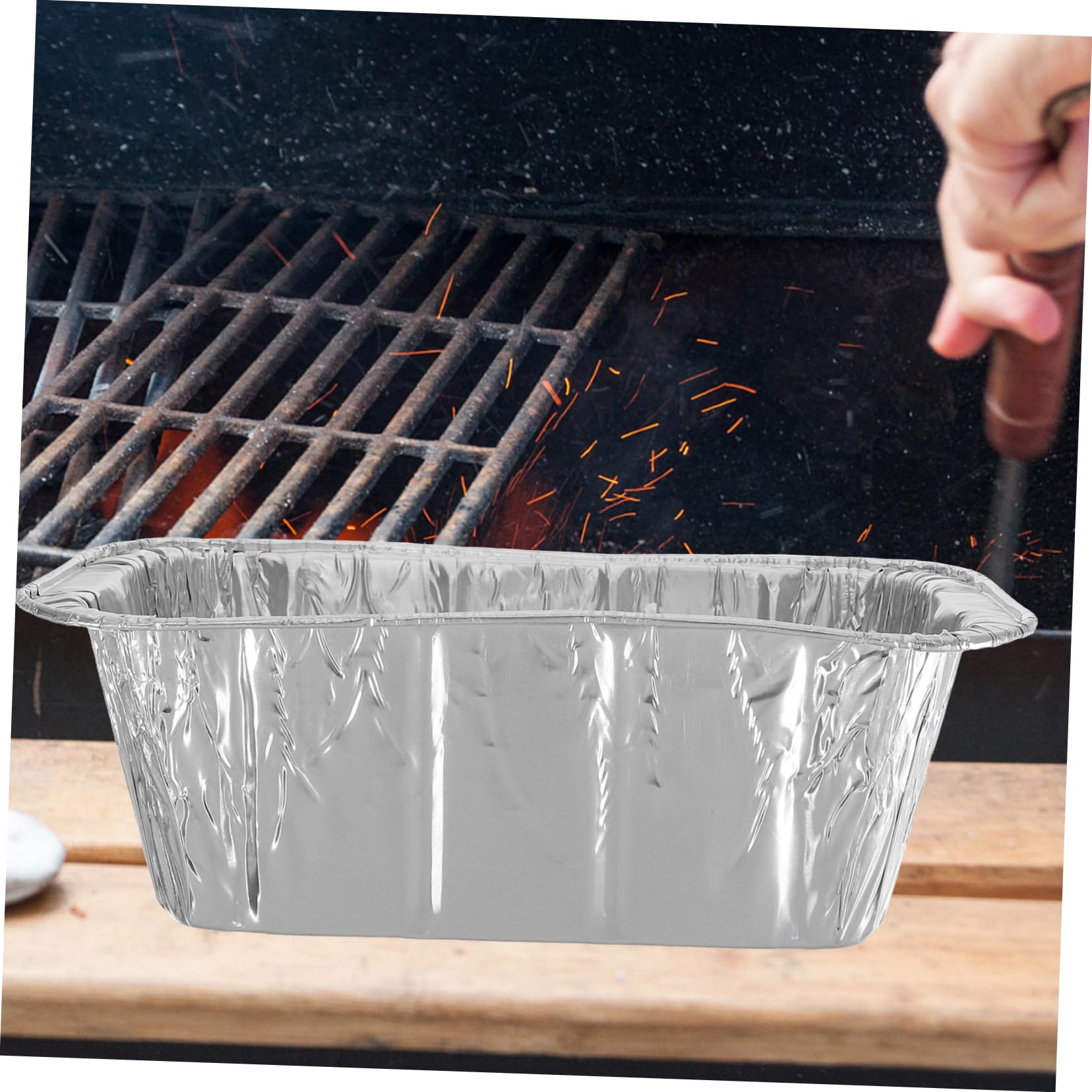 Sosoport 30 Pezzi Teglie Contenitore Liquidi in Alluminio Vassoi in Alluminio per Barbecue Sostituzione delle Teglie Contenitore Liquidi per Teglia da Forno per Esterni Compatibile Accessor