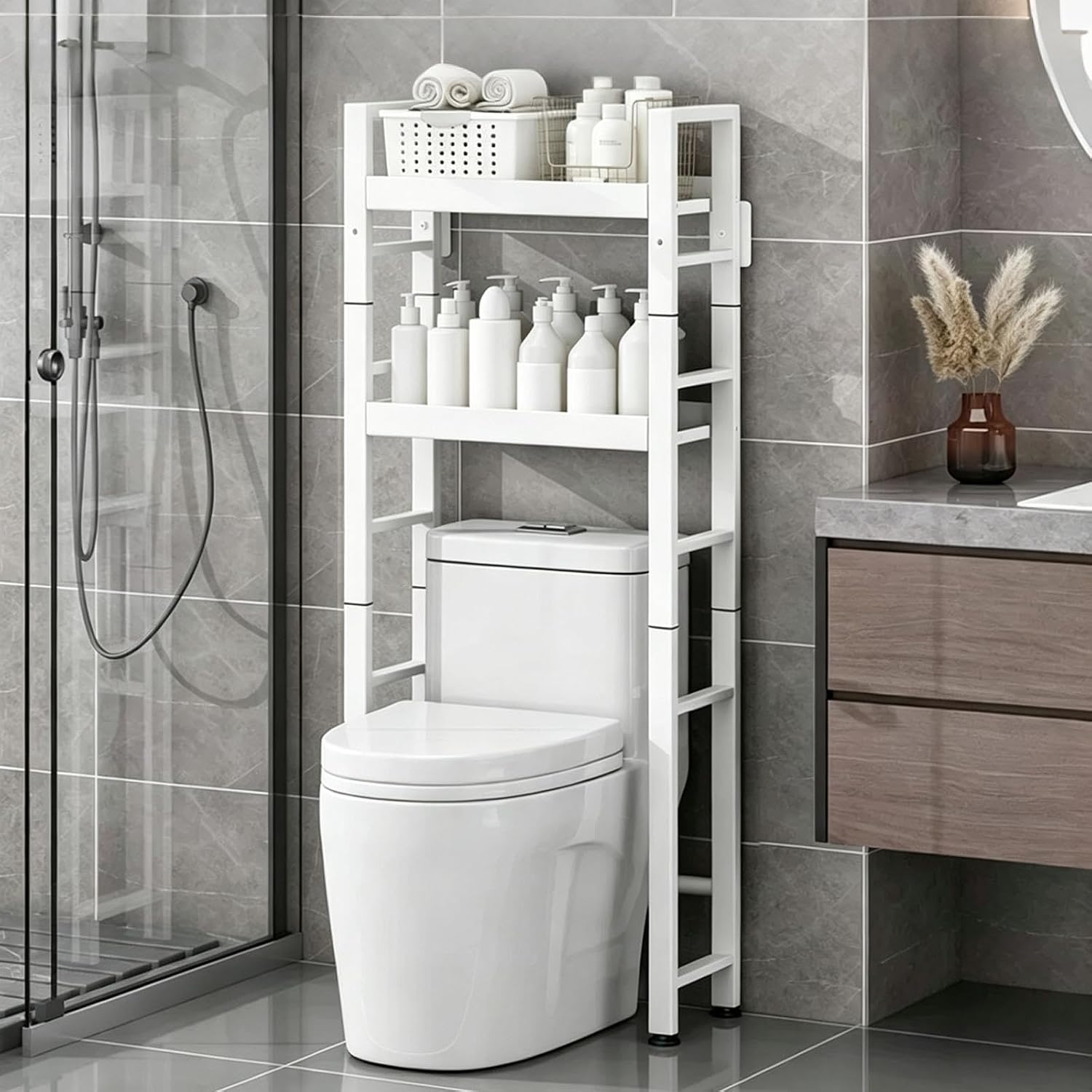 Bathroom Stand Over Toilet Rack, Freestanding Over the Toilet Storage