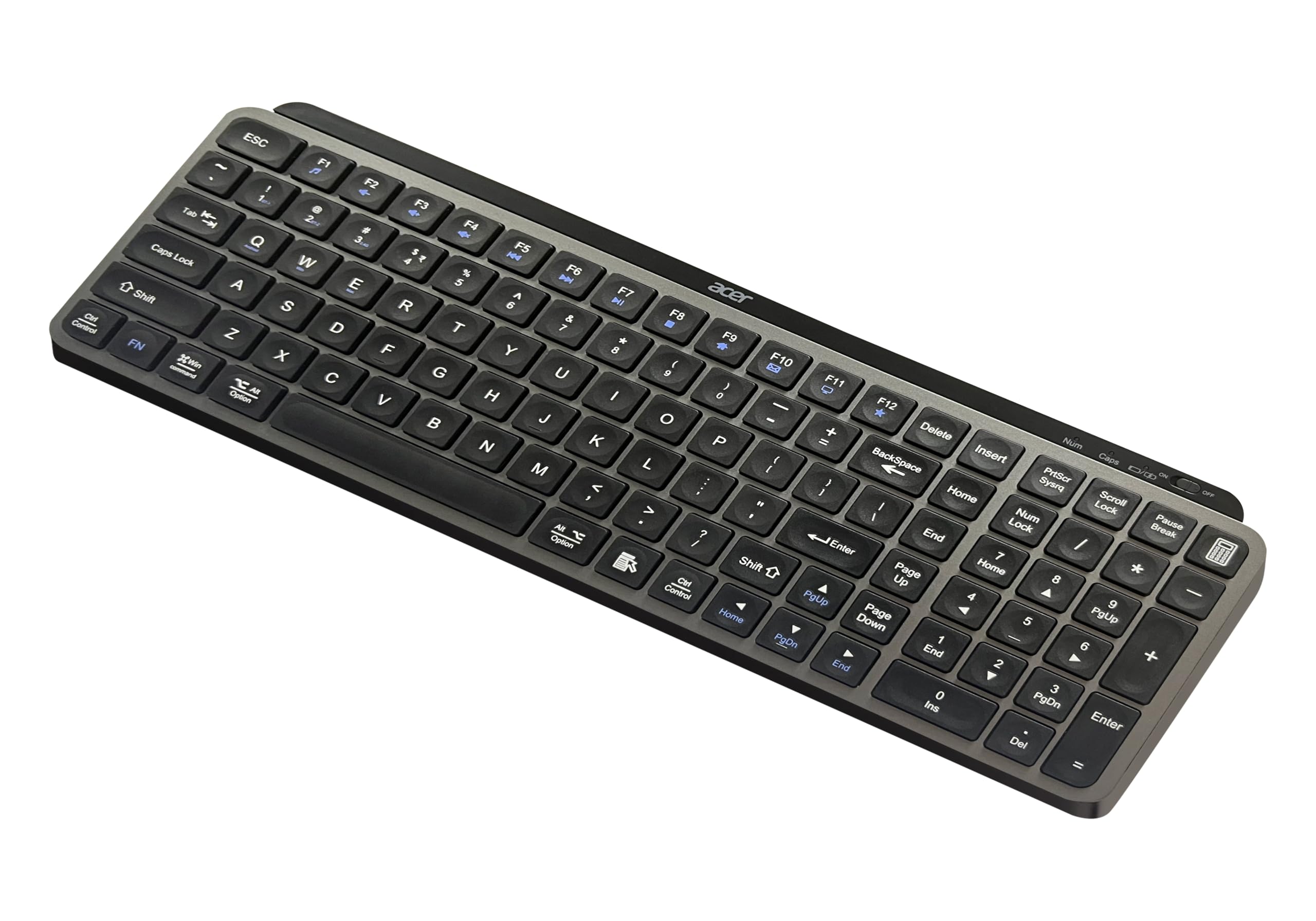 acer KeyPro X105 Wireless Keyboard I Dual Mode 2.4GHz USB + BT 5.0 I 105 Keys Full Size Keyboard I Rechargeable 400mAh Battery I USB-C Charging I 64H Use I Windows Mac Android Compatible I Space Grey-image-10