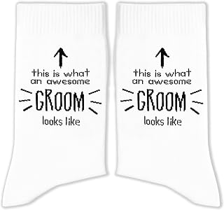 Funny Wedding Socks-This Is What an Awesome Bride Looks Like-Novelty Wedding Party.