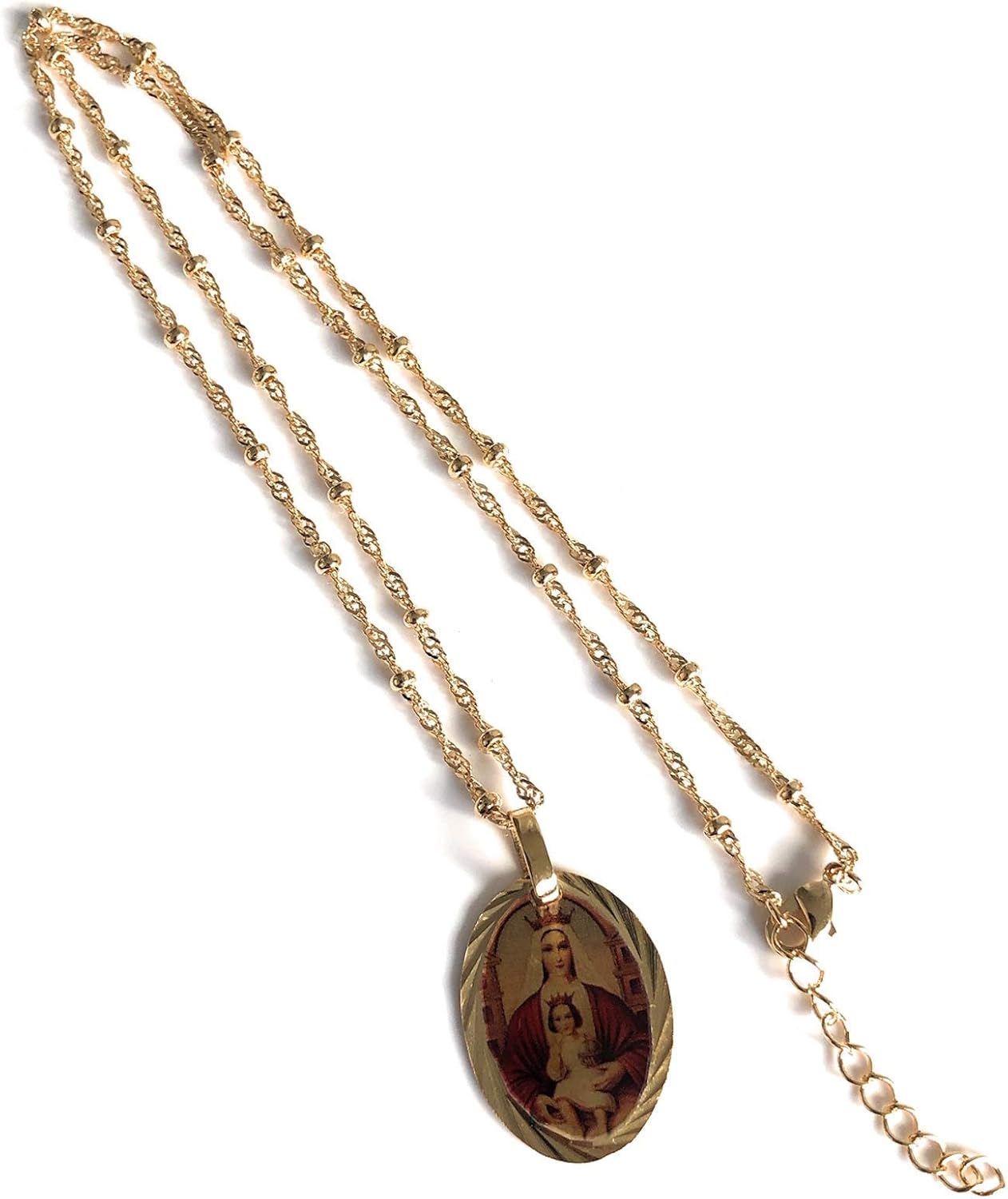 Virgen de Coromoto 18K Gold Plated 17.5 Inches Chain
