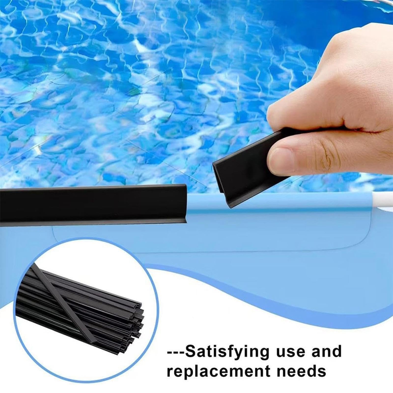 #N/A/a 33 Piezas Clips para Lona de Piscina Abrazaderas de Borde Tiras de Sujeción Tiras de Bloqueo PE Resistente Y Fijación Estable del Liner, 45 Piezas