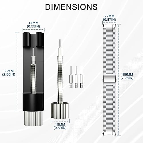 Miniatura 6 de MoKo Correa de metal compatible con Samsung Galaxy Watch 6 1.575 in 1.732 in6 Classic 1.693 in 1.850 inWatch 5 Pro 1.772 inWatch 54 1.575 in 1.732