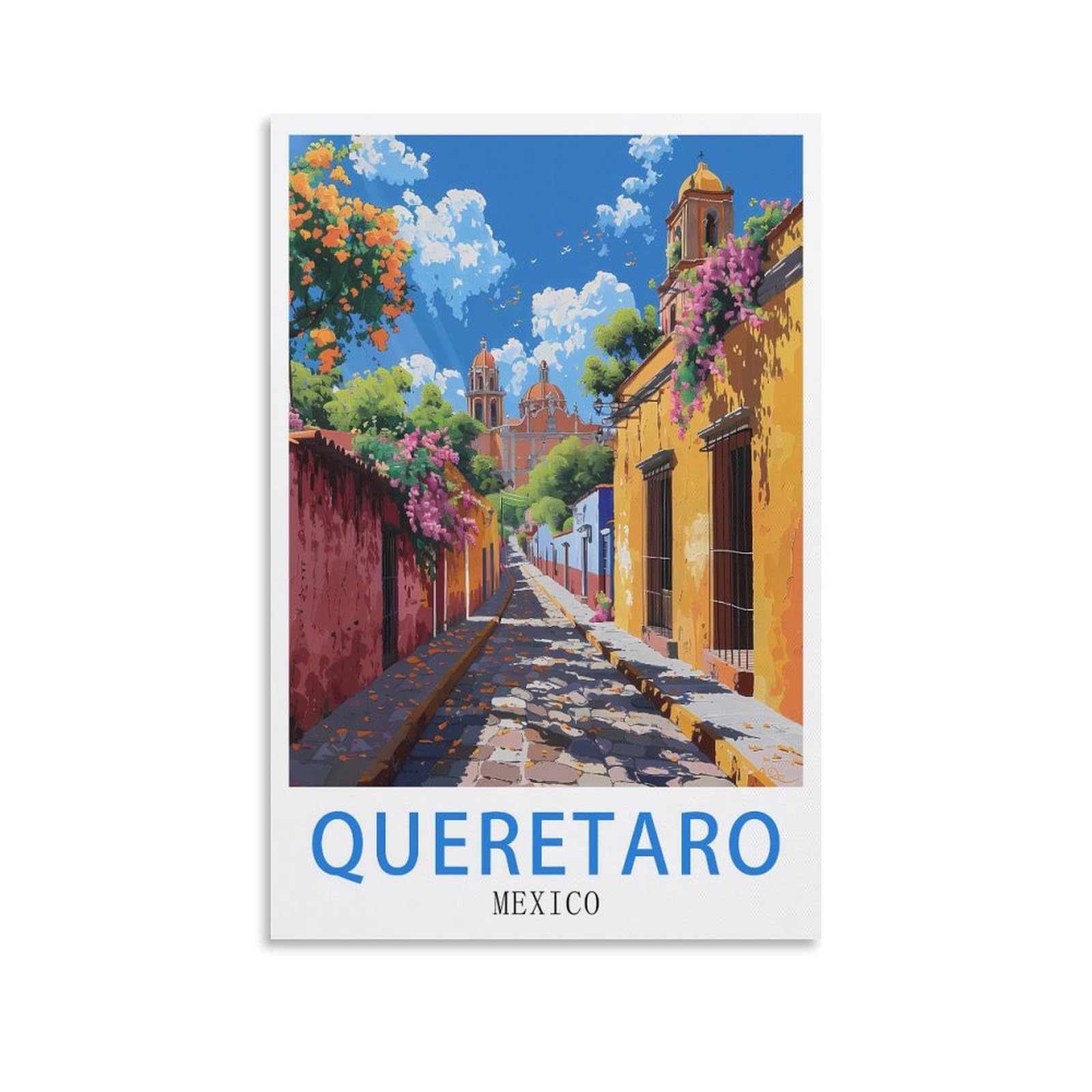 EZMLFA Paint by Numbers for Adults and Children，Queretaro Mexico DIY Acrylic Painting by Numbers for Children & Adults & Beginners 20x30CM